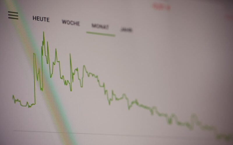 white paper with green line