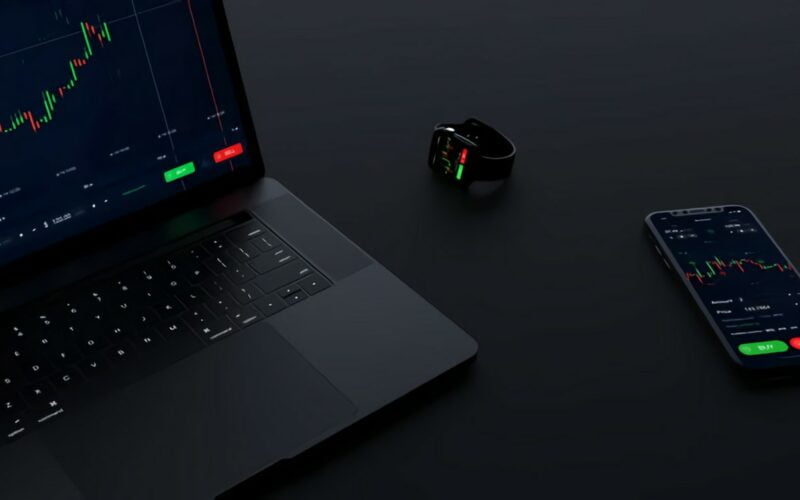 a laptop computer sitting next to a cell phone
