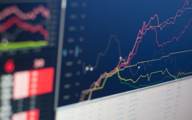 close-up photo of monitor displaying graph